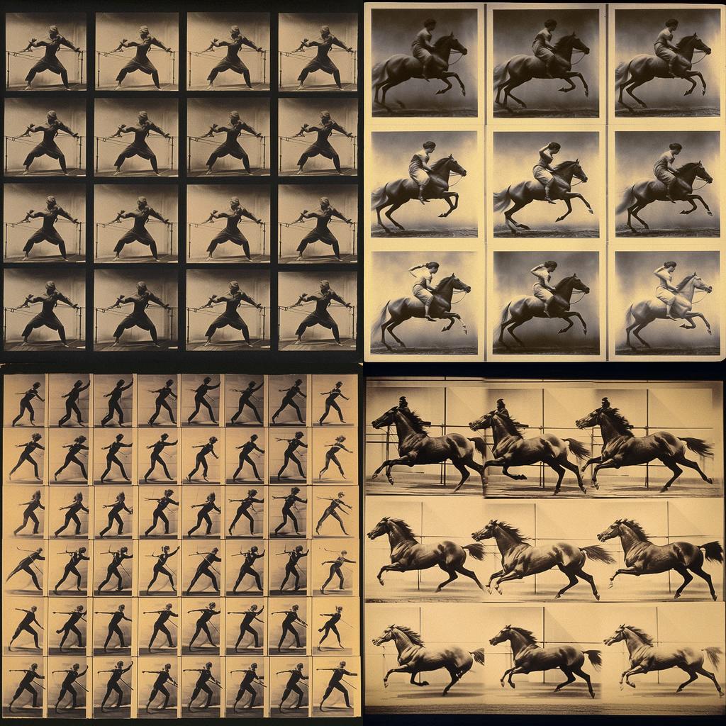 Eadweard Muybridge style, Midjourney V5.1, render 1 of 4