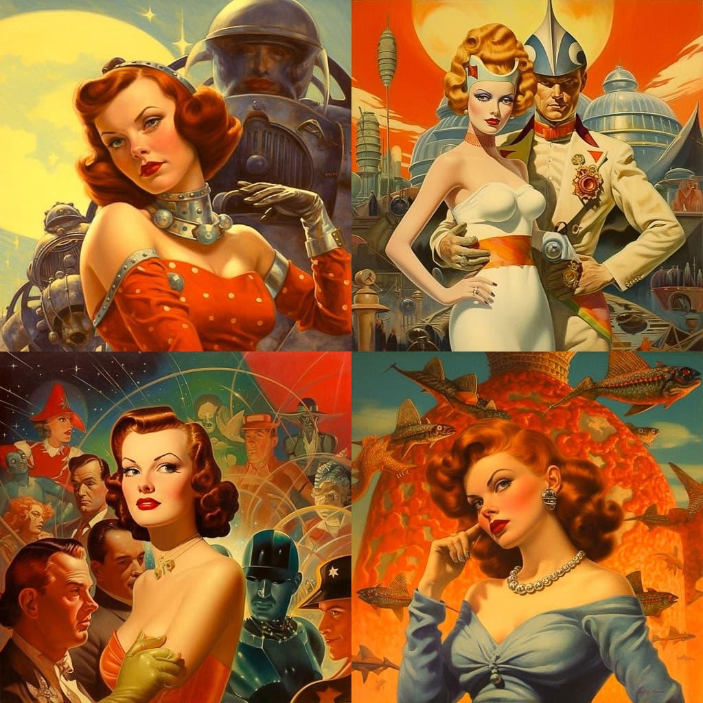 Earle Bergey style, Midjourney V5.1, render 1 of 4