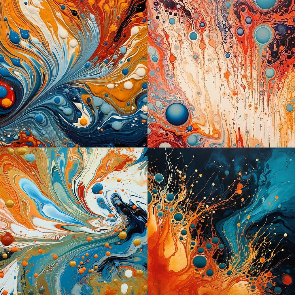 Ebru style, Midjourney V5.1, render 1 of 4