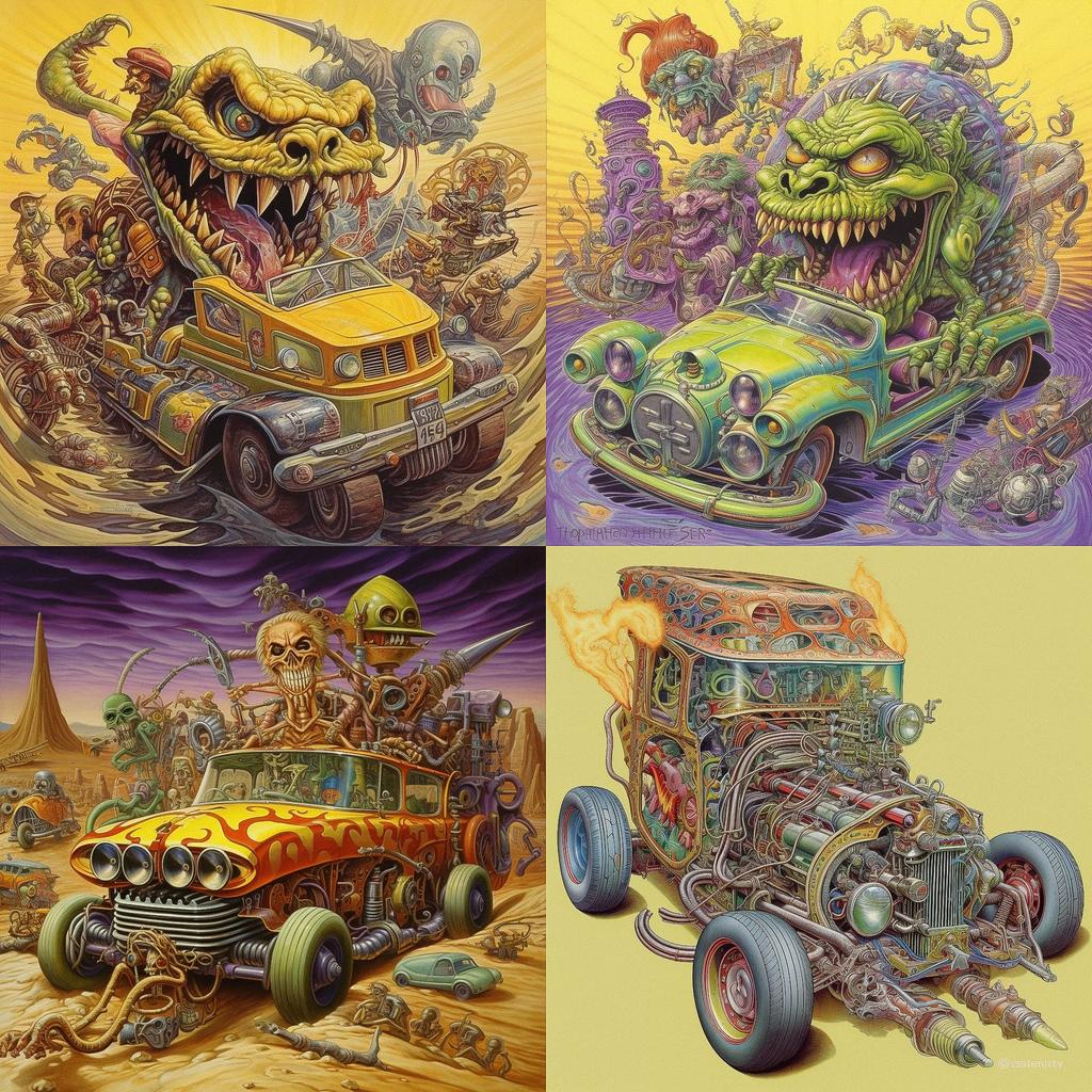 Ed Roth style, Midjourney V5.1, render 1 of 4