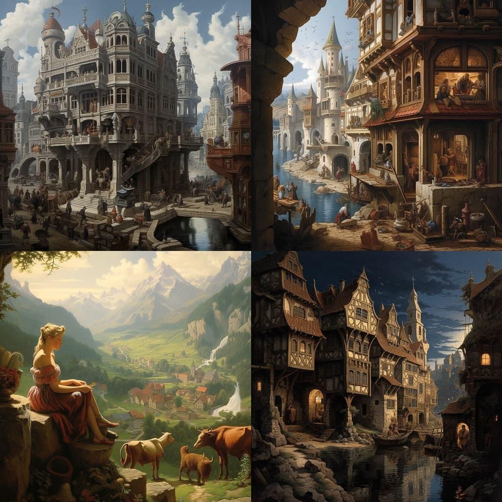 Eduard Gaertner style, Midjourney V5.1, render 1 of 4