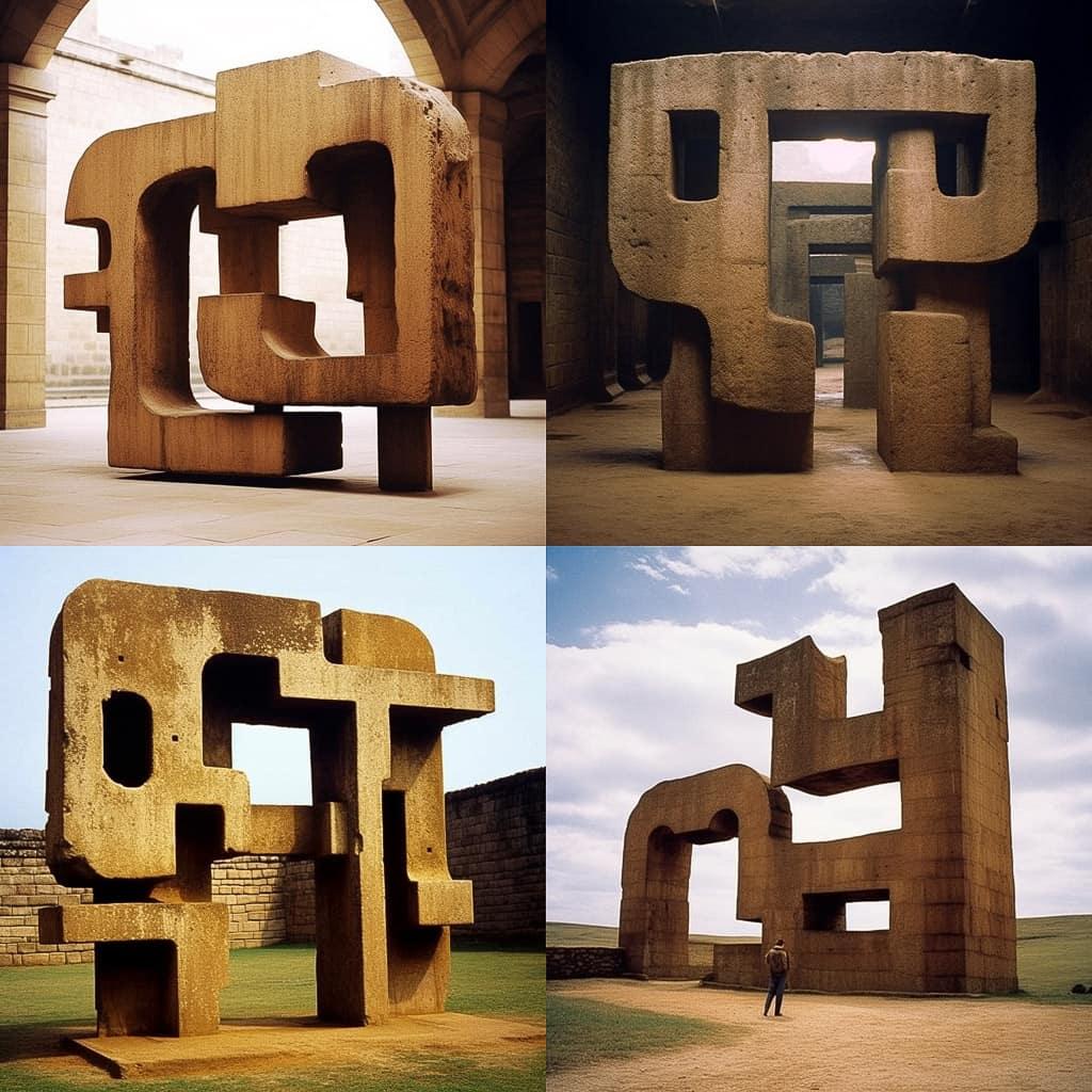 Eduardo Chillida style, Midjourney V5.1, render 1 of 4
