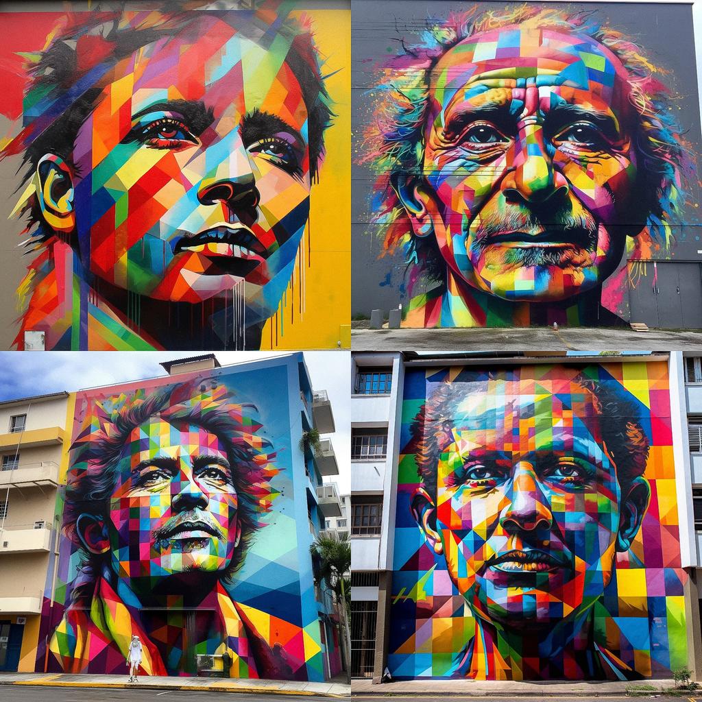 Eduardo Kobra style, Midjourney V5.1, render 1 of 4
