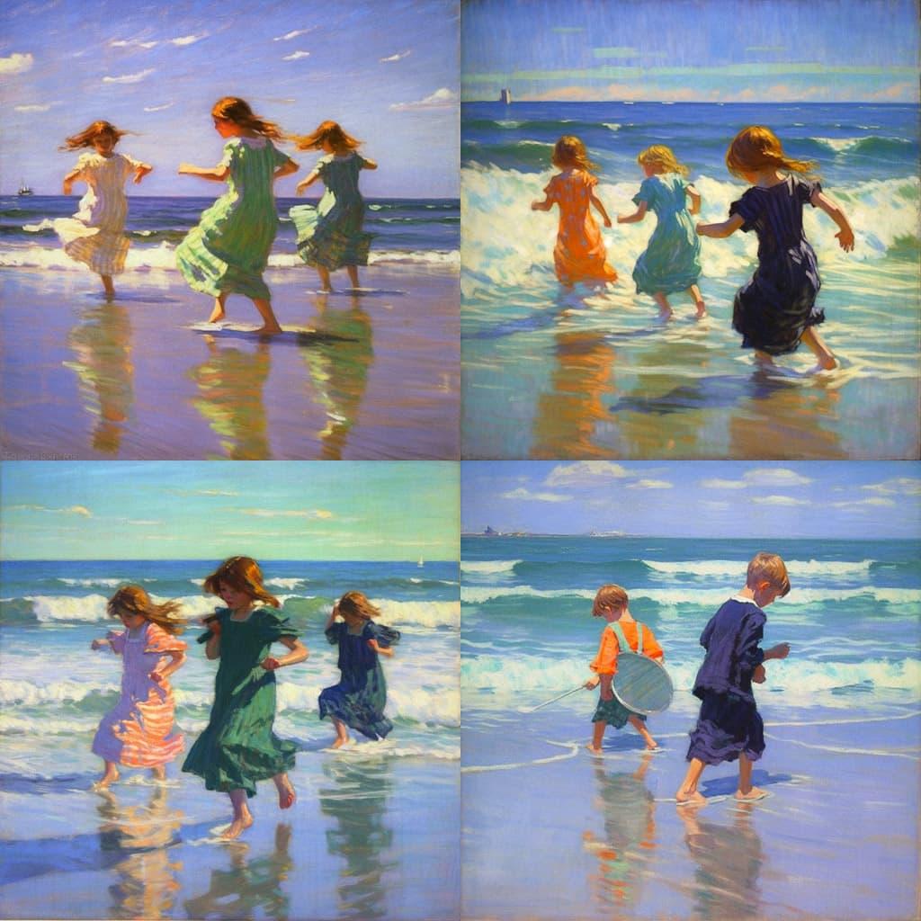 Edward Henry Potthast style, Midjourney V5.1, render 1 of 4