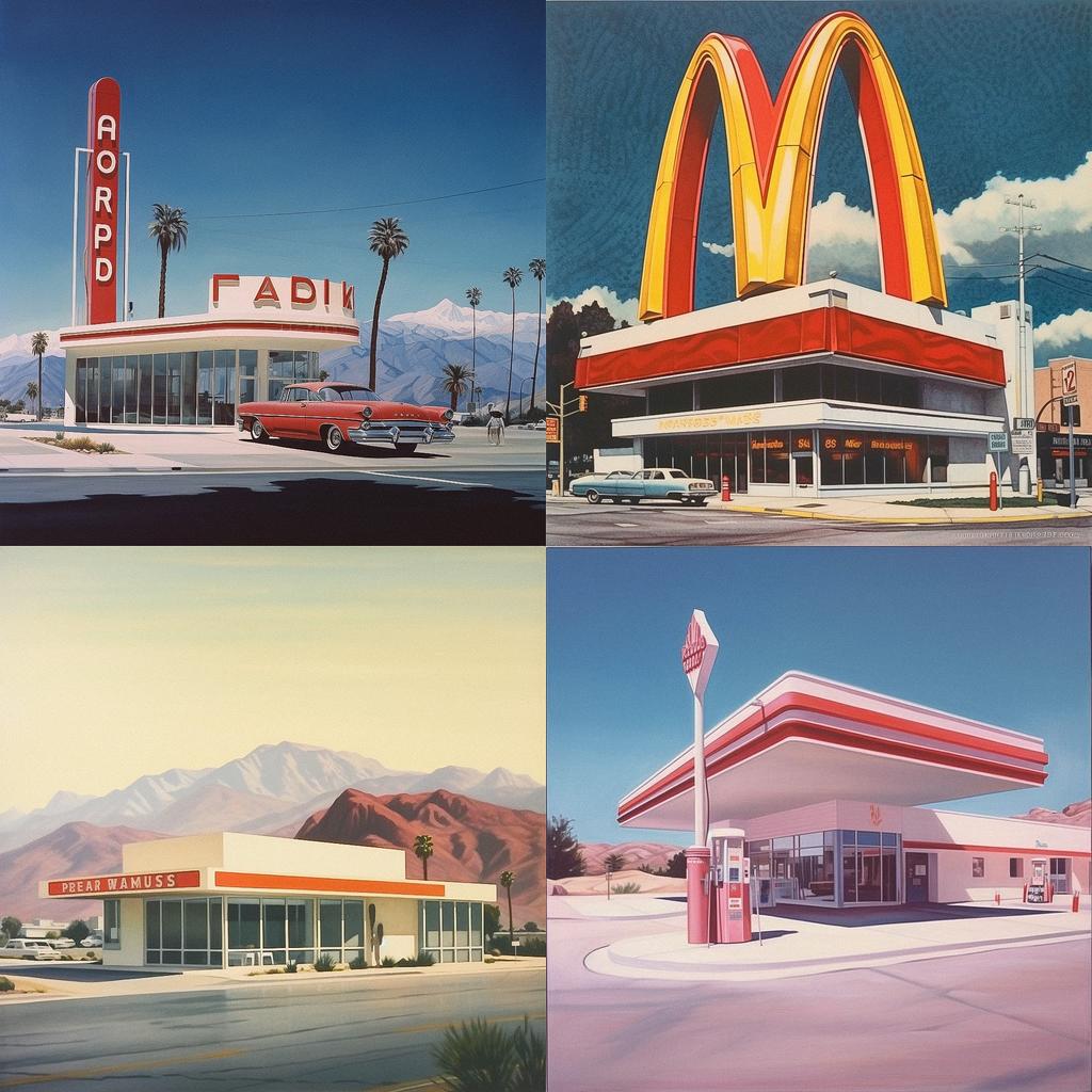 Edward Ruscha style, Midjourney V5.1, render 1 of 4