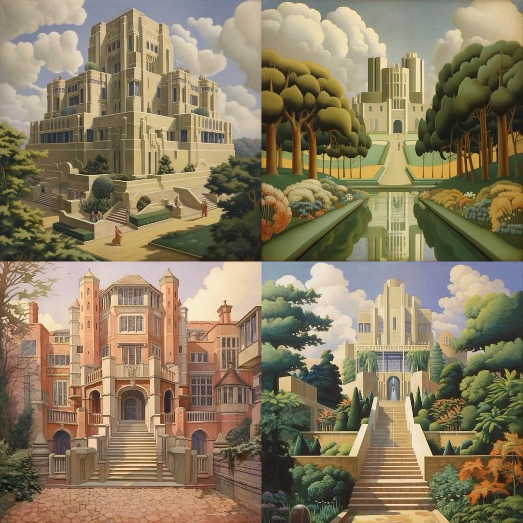 Edwin Lutyens style, Midjourney V5.1, render 1 of 4