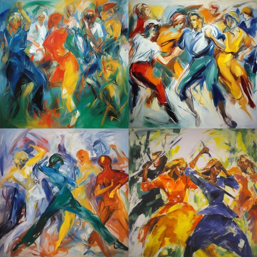 Elaine de Kooning style, Midjourney V5.1, render 1 of 4