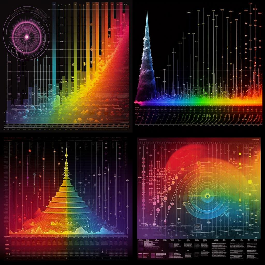 Electromagnetic spectrum chart style, Midjourney V5.1, render 1 of 4