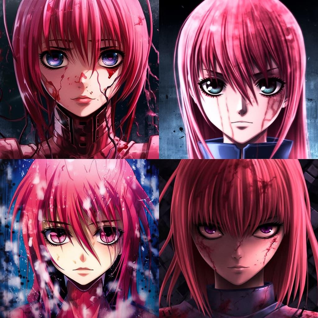 Elfen Lied style, Midjourney V5.1, render 1 of 4