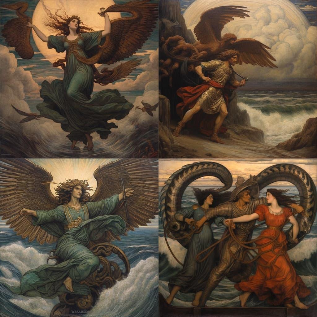 Elihu Vedder style, Midjourney V5.1, render 1 of 4
