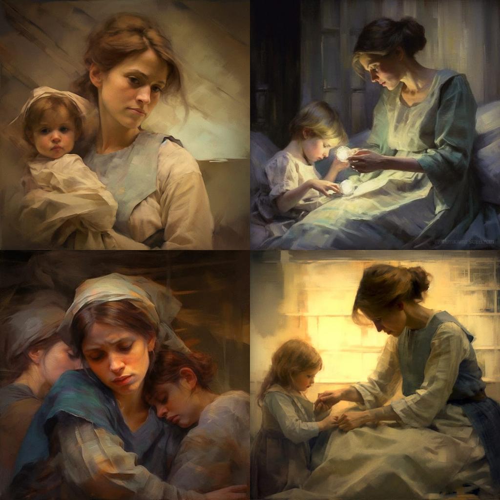 Elizabeth Nourse style, Midjourney V5.1, render 1 of 4