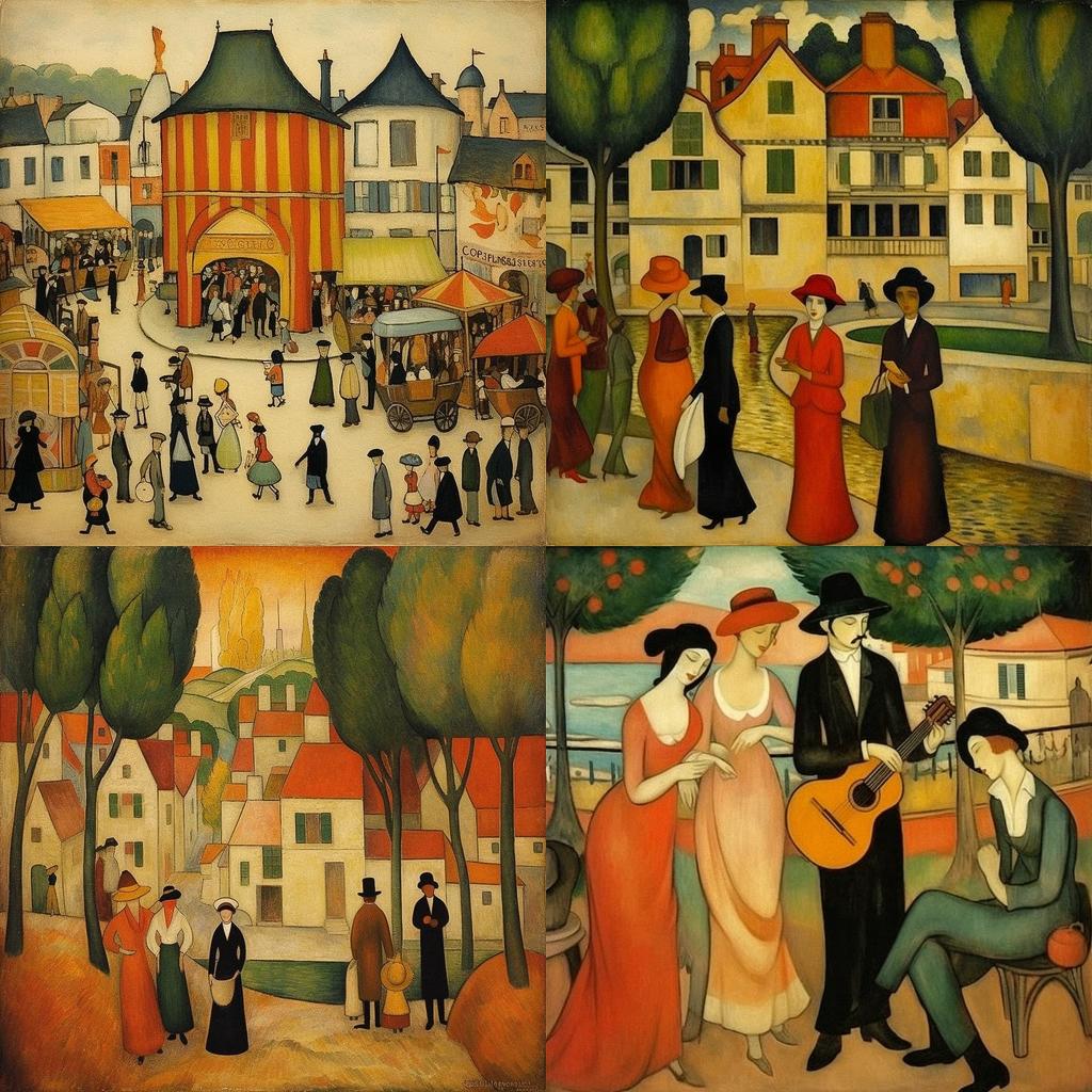 Emile Bernard style, Midjourney V5.1, render 1 of 4