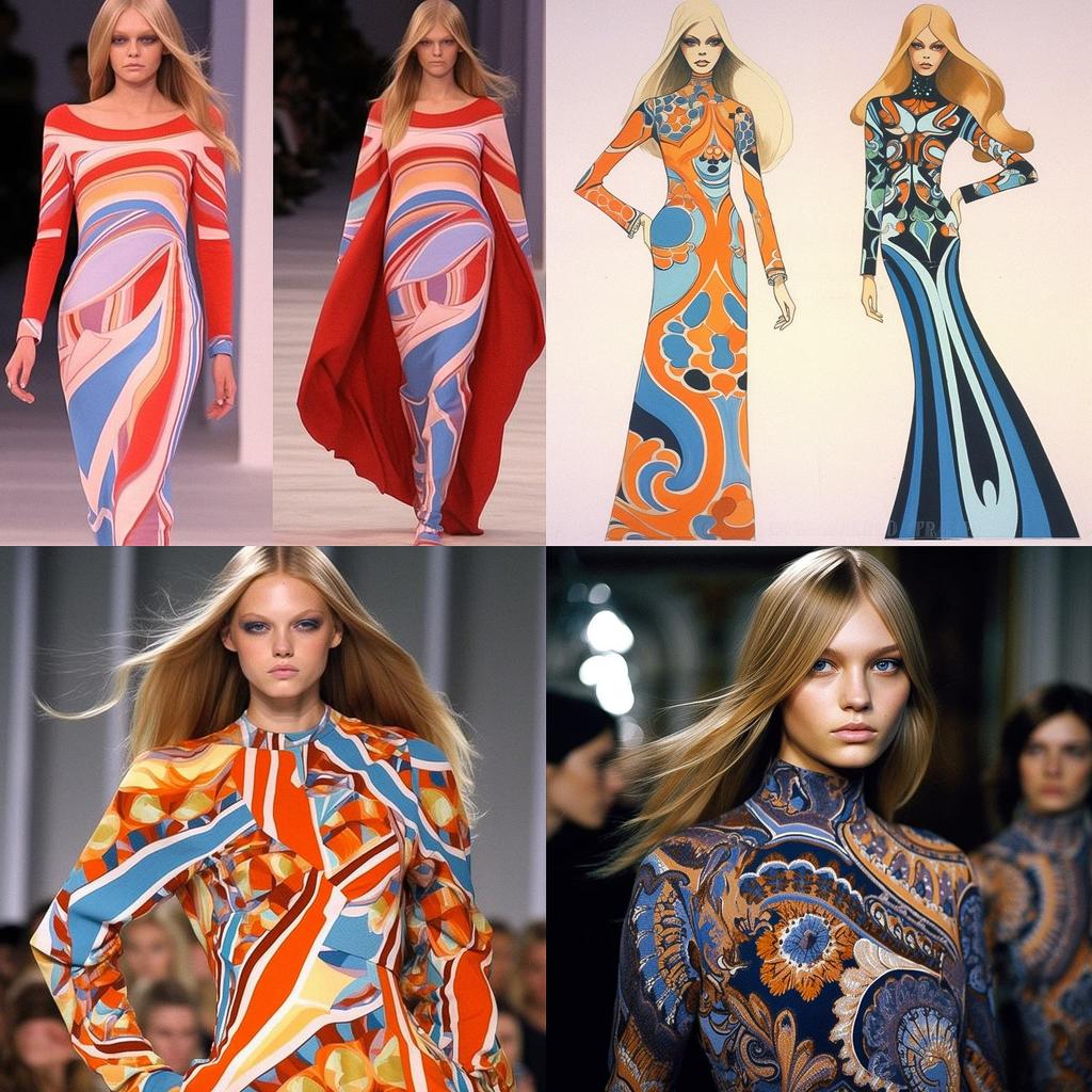 Emilio Pucci style, Midjourney V5.1, render 1 of 4
