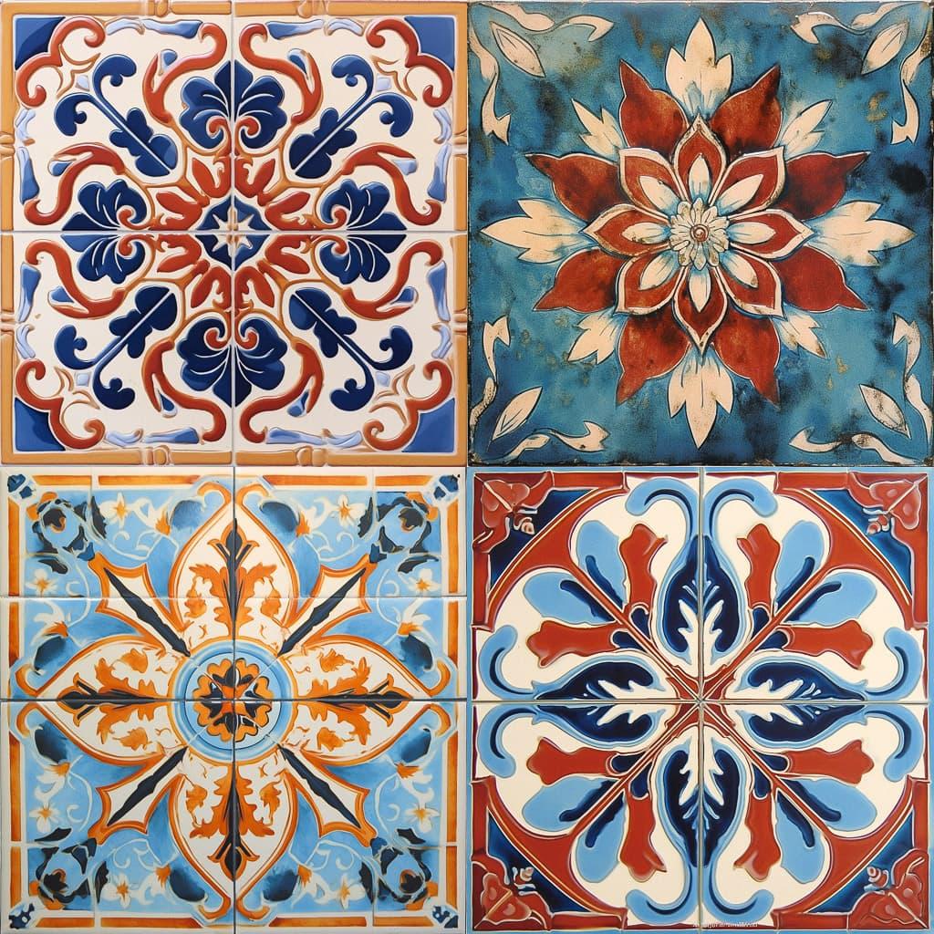 Encaustic tile style, Midjourney V5.1, render 1 of 4