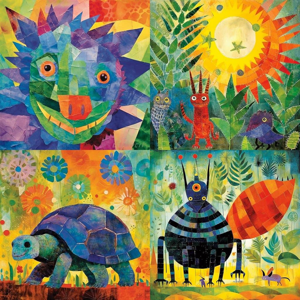 Eric Carle style, Midjourney V5.1, render 1 of 4