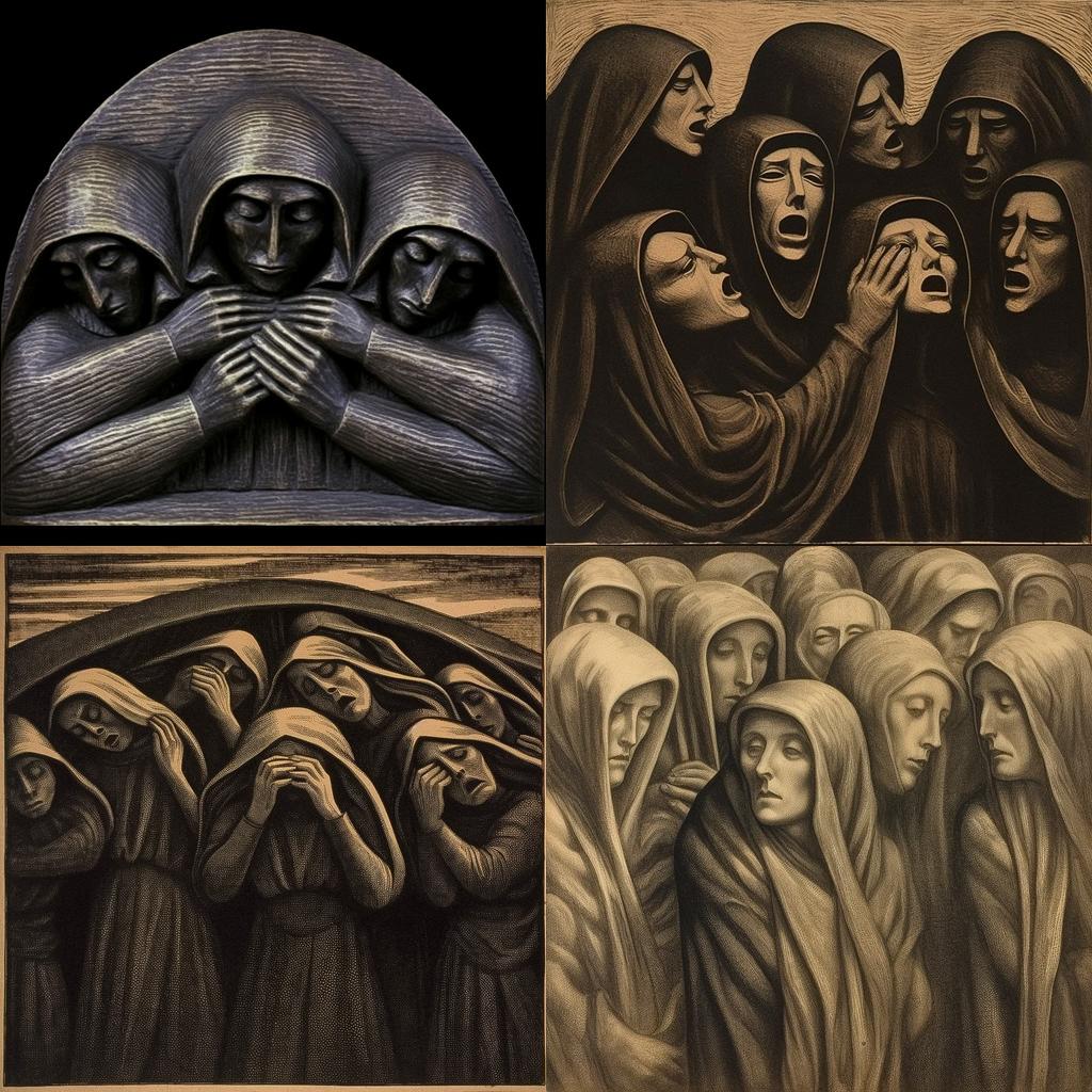 Ernst Barlach style, Midjourney V5.1, render 1 of 4