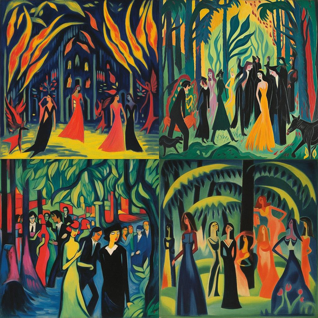 Ernst Ludwig Kirchner style, Midjourney V5.1, render 1 of 4