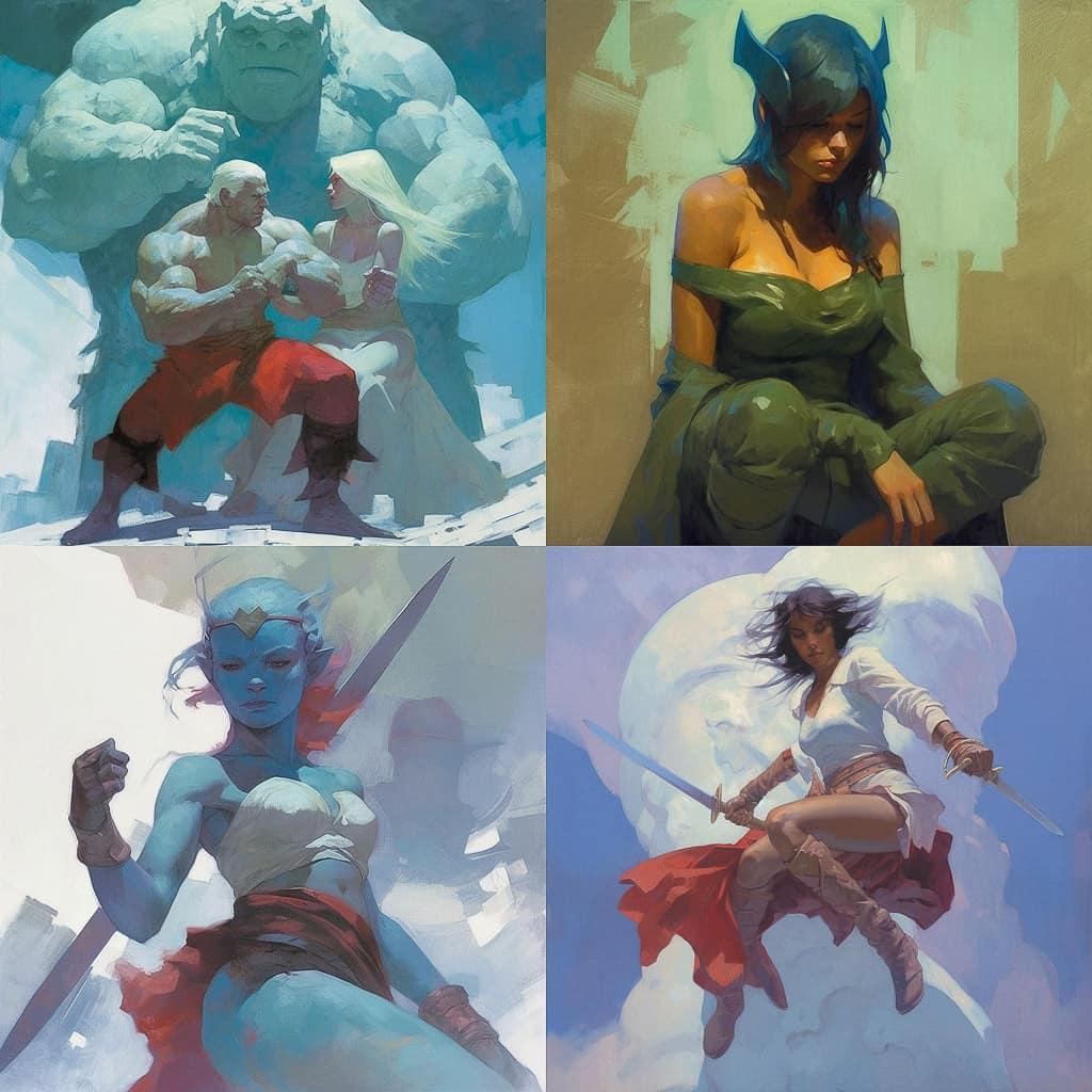 Esad Ribic style, Midjourney V5.1, render 1 of 4