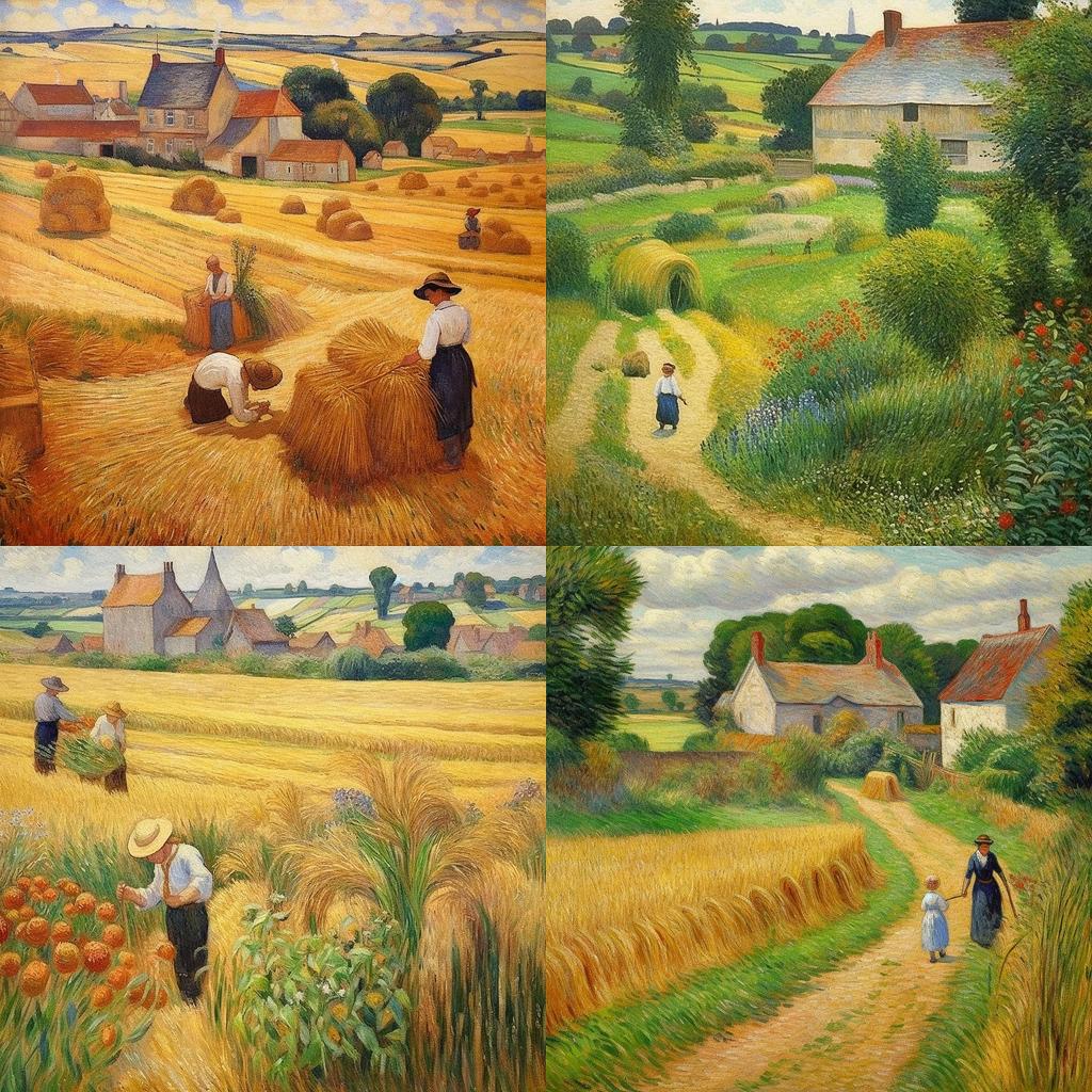 Esther Pissarro style, Midjourney V5.1, render 1 of 4