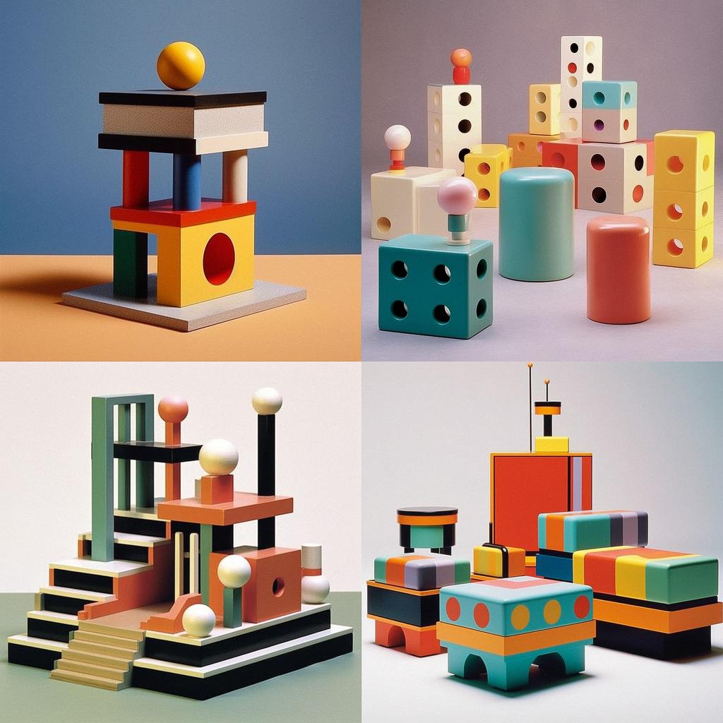 Ettore Sottsass style, Midjourney V5.1, render 1 of 4