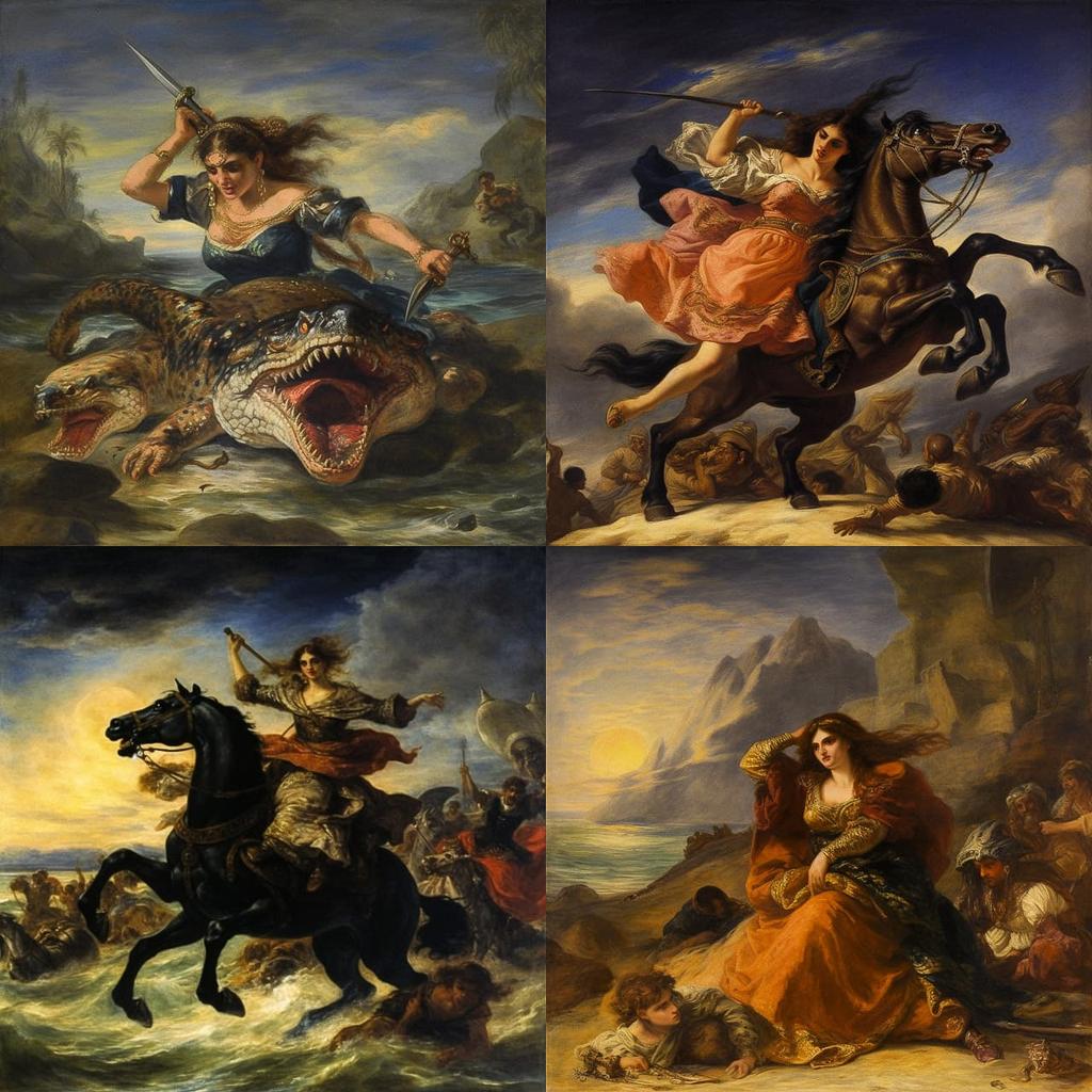 Eugene Delacroix style, Midjourney V5.1, render 1 of 4