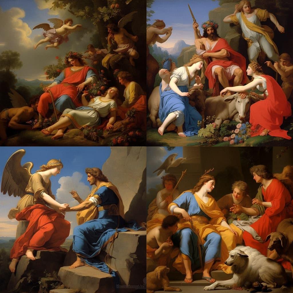 Eustache Le Sueur style, Midjourney V5.1, render 1 of 4