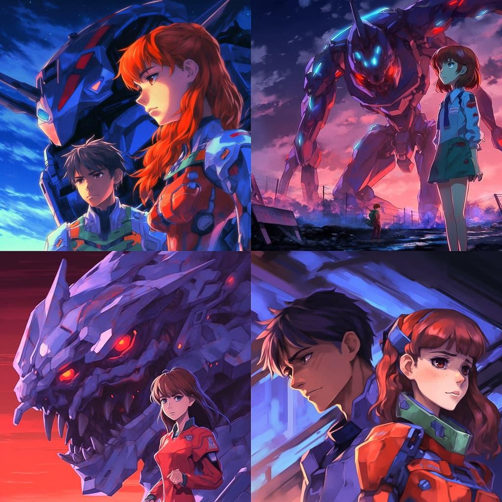 Evangelion style, Midjourney V5.1, render 1 of 4