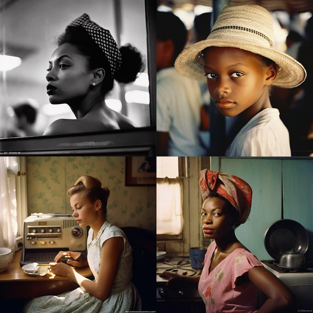 Eve Arnold style, Midjourney V5.1, render 1 of 4