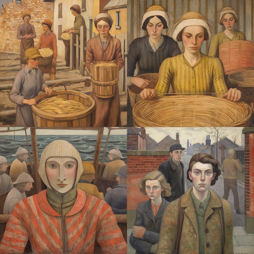 Evelyn Dunbar style, Midjourney V5.1, render 1 of 4
