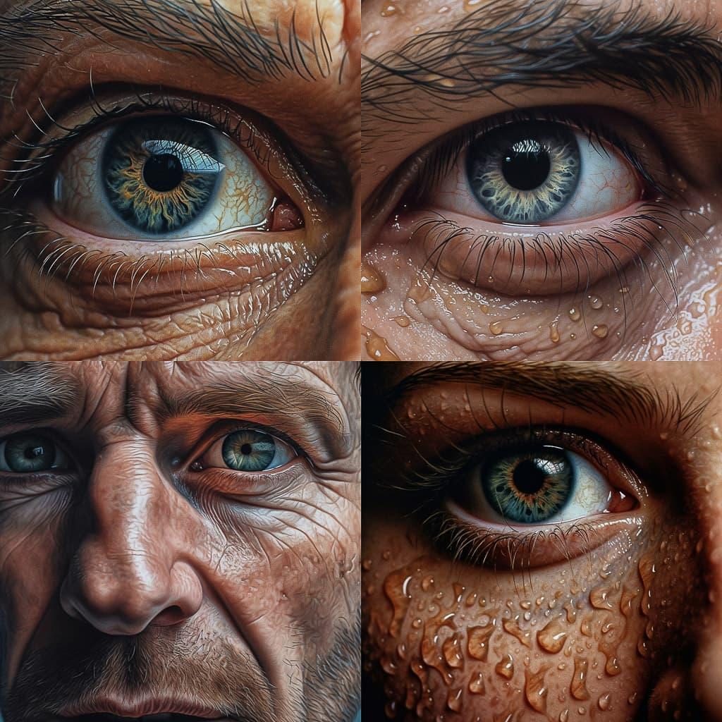 Extreme close-up portrait style, Midjourney V5.1, render 1 of 4