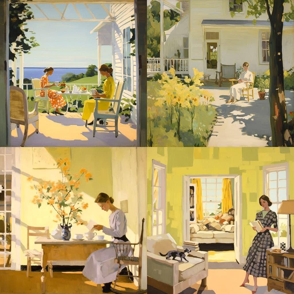 Fairfield Porter style, Midjourney V5.1, render 1 of 4