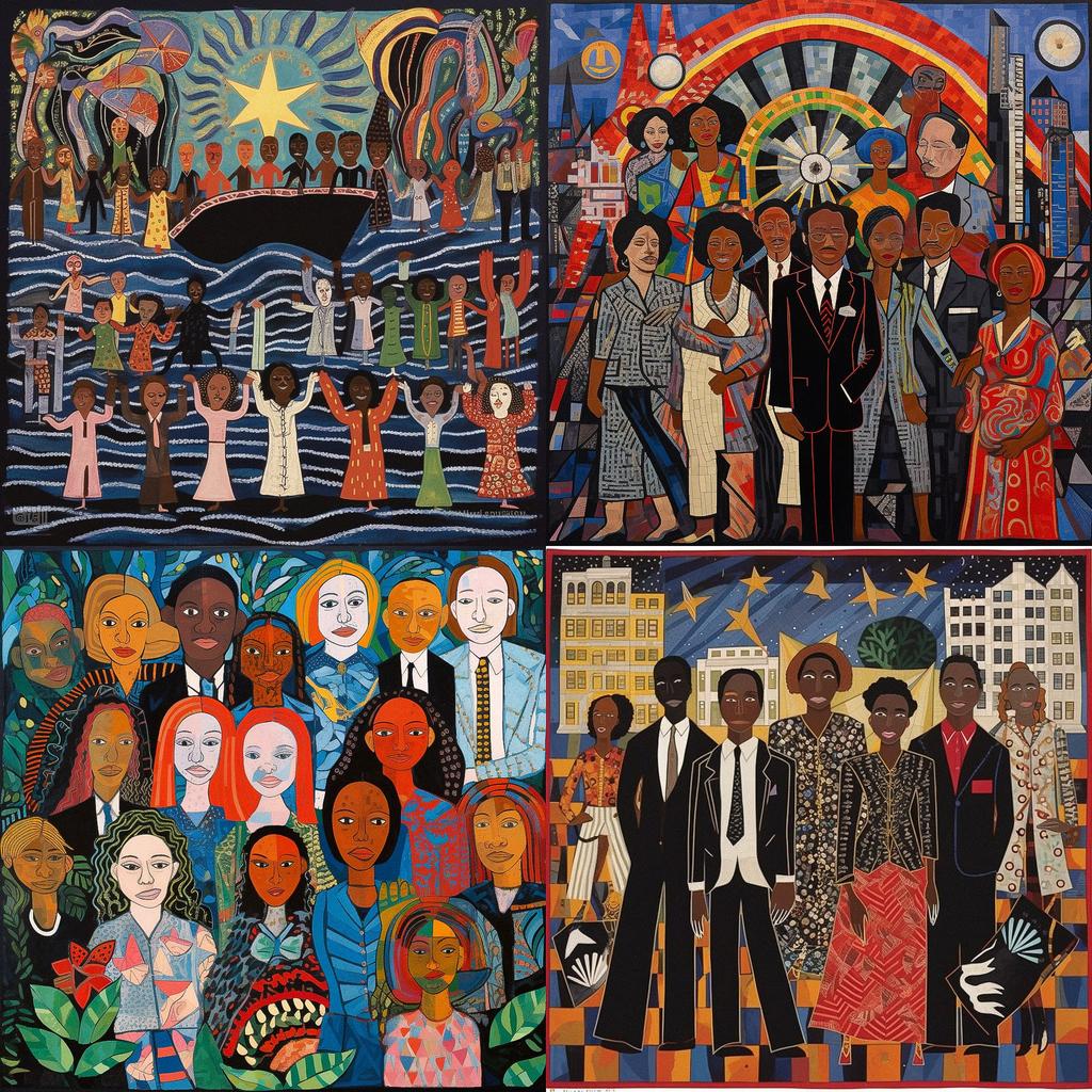 Faith Ringgold style, Midjourney V5.1, render 1 of 4