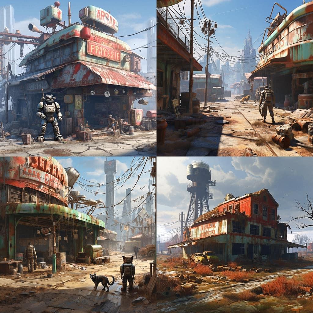 Fallout 4 style, Midjourney V5.1, render 1 of 4