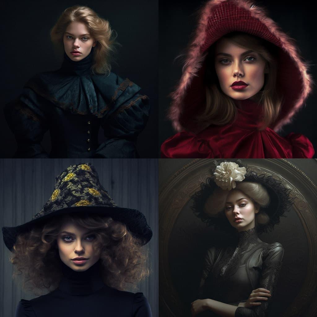Fashion portrait style, Midjourney V5.1, render 1 of 4