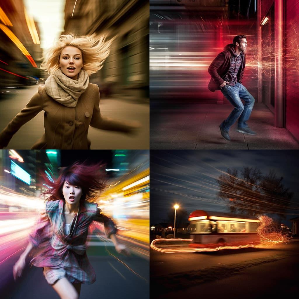 Fast shutter speed style, Midjourney V5.1, render 1 of 4