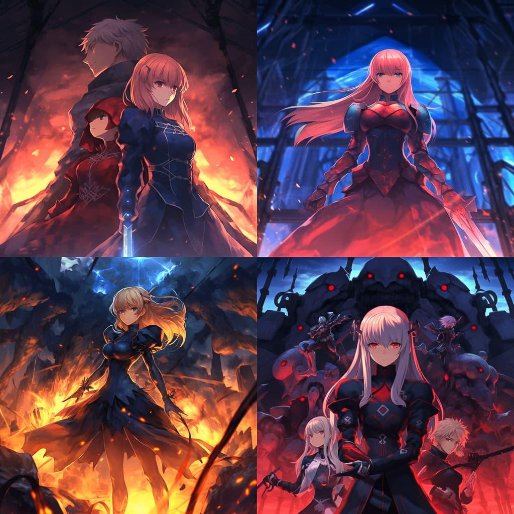Fate style, Midjourney V5.1, render 1 of 4