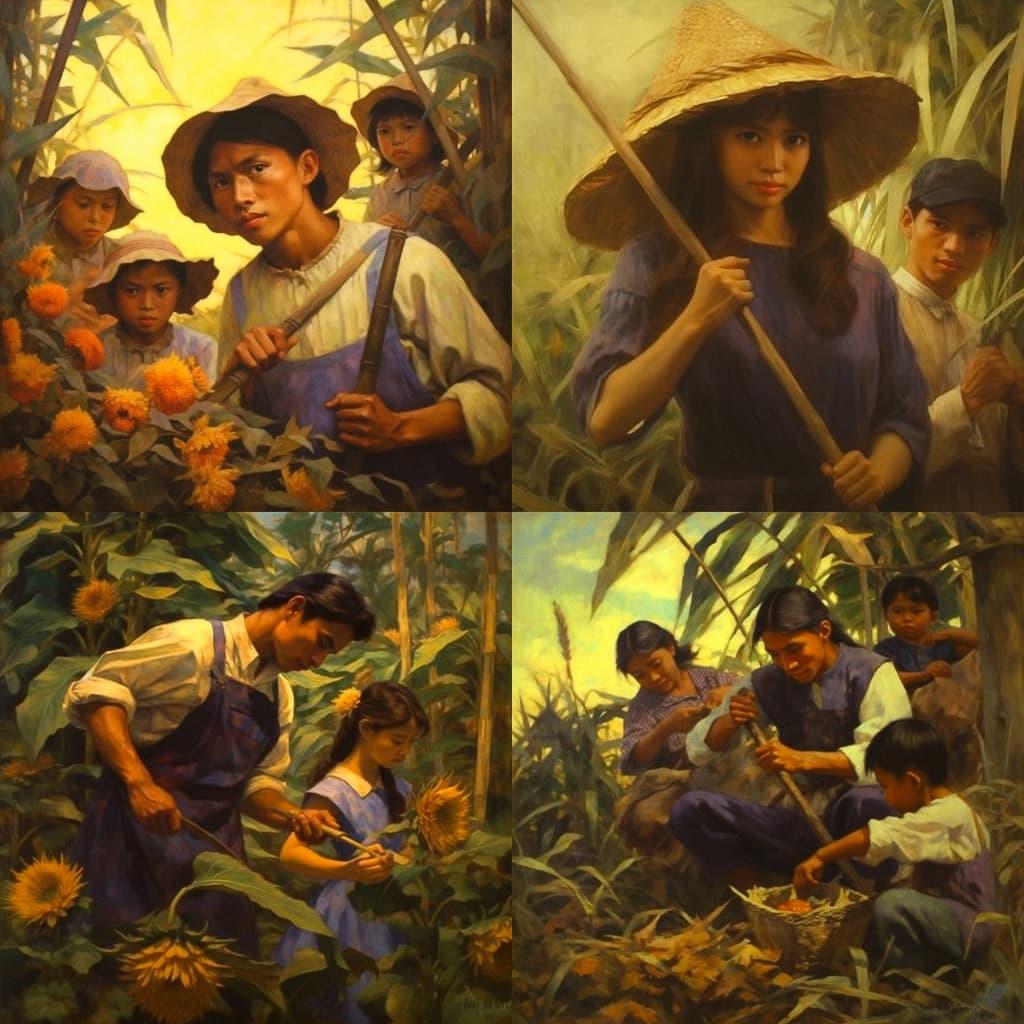 Fernando Amorsolo style, Midjourney V5.1, render 1 of 4