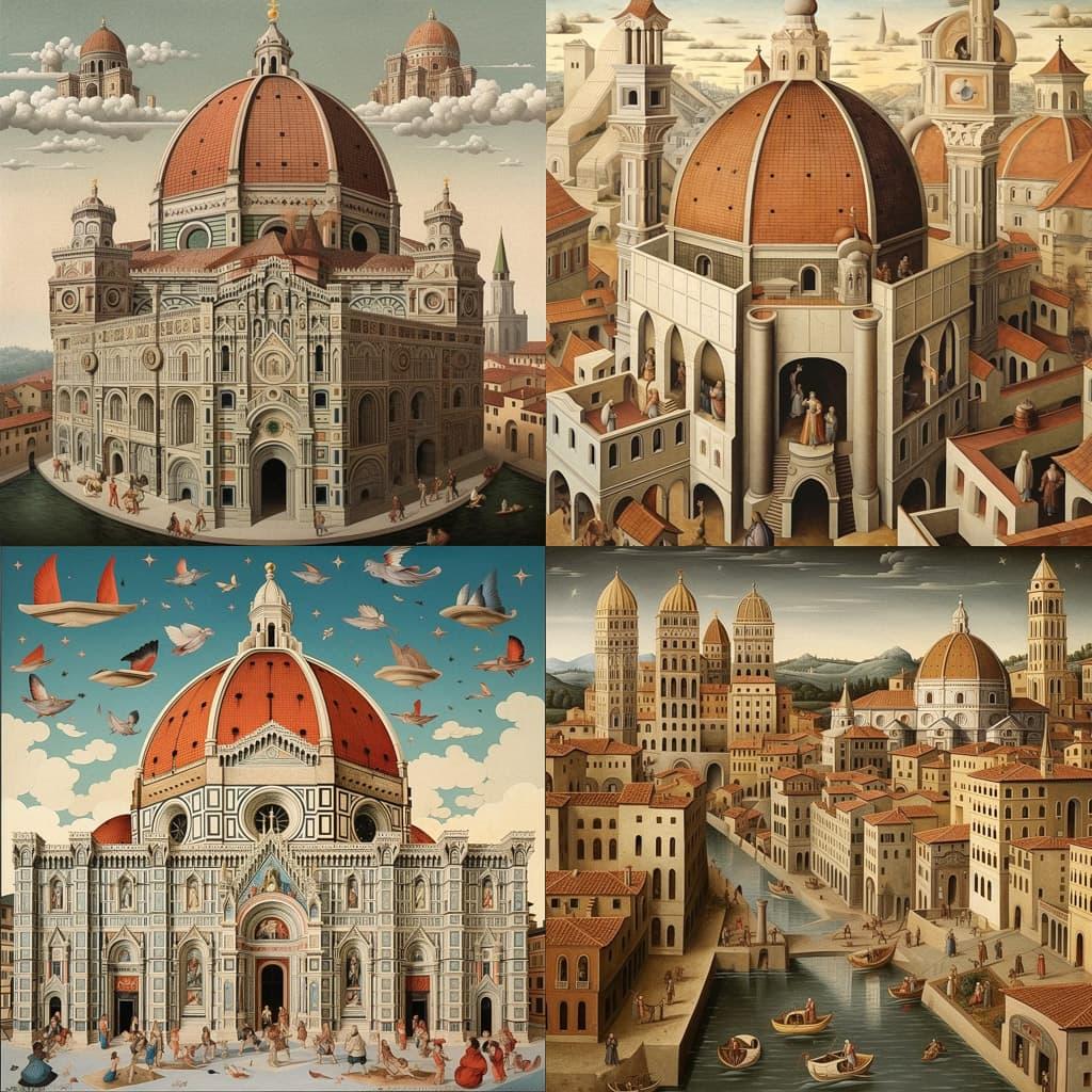Filippo Brunelleschi style, Midjourney V5.1, render 1 of 4