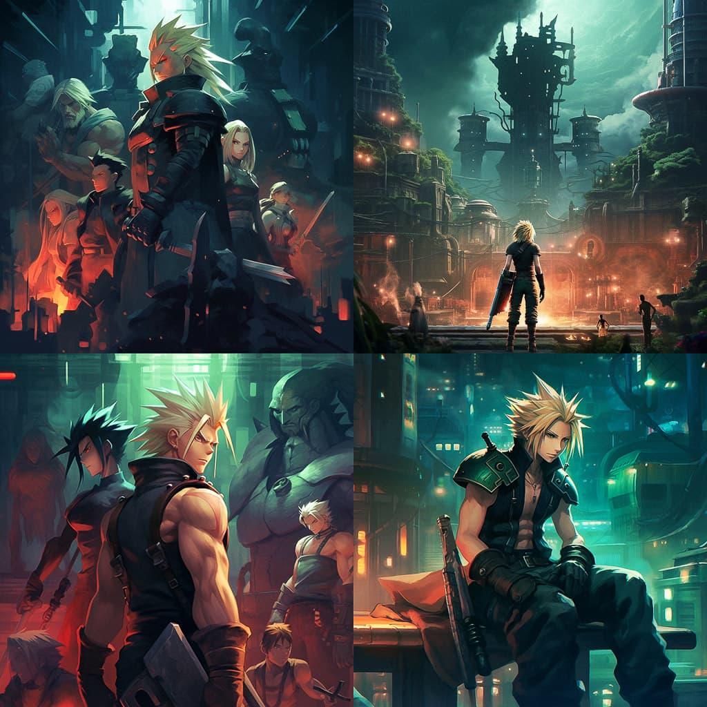 Final Fantasy VII style, Midjourney V5.1, render 1 of 4