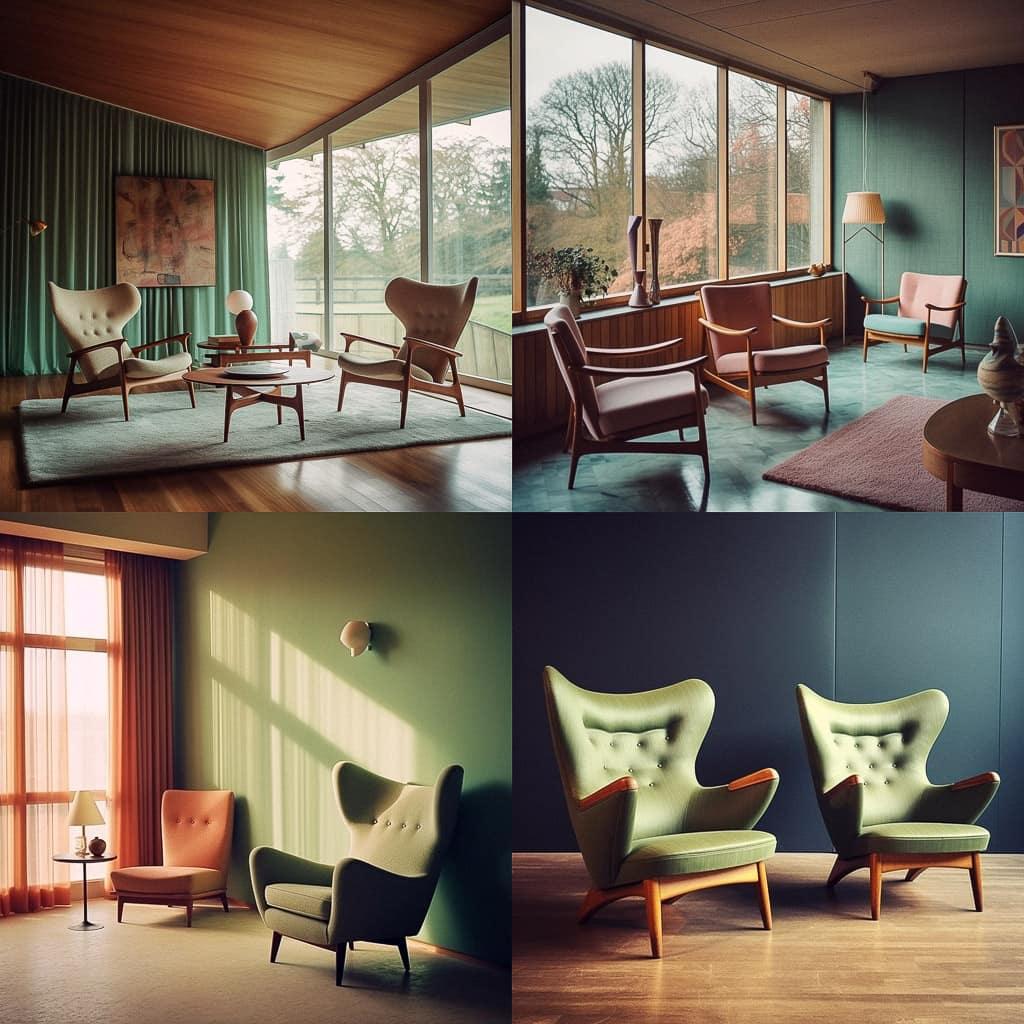 Finn Juhl style, Midjourney V5.1, render 1 of 4