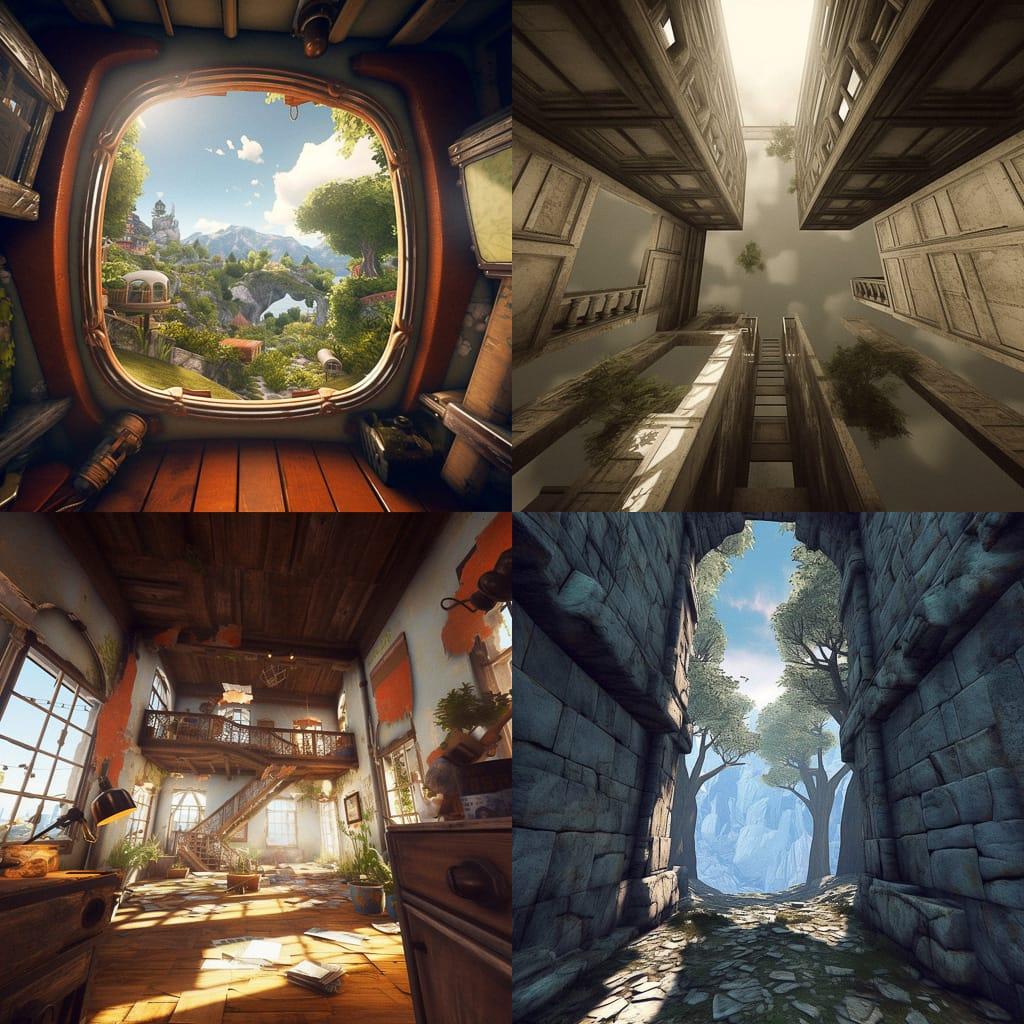First-person view style, Midjourney V5.1, render 1 of 4