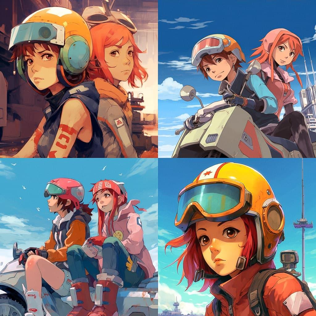 FLCL style, Midjourney V5.1, render 1 of 4