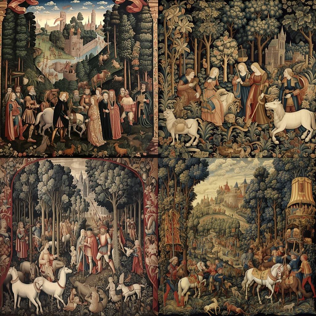 Flemish tapestry style, Midjourney V5.1, render 1 of 4