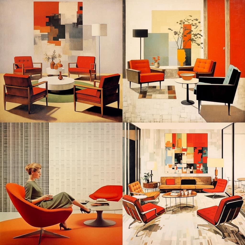 Florence Knoll style, Midjourney V5.1, render 1 of 4