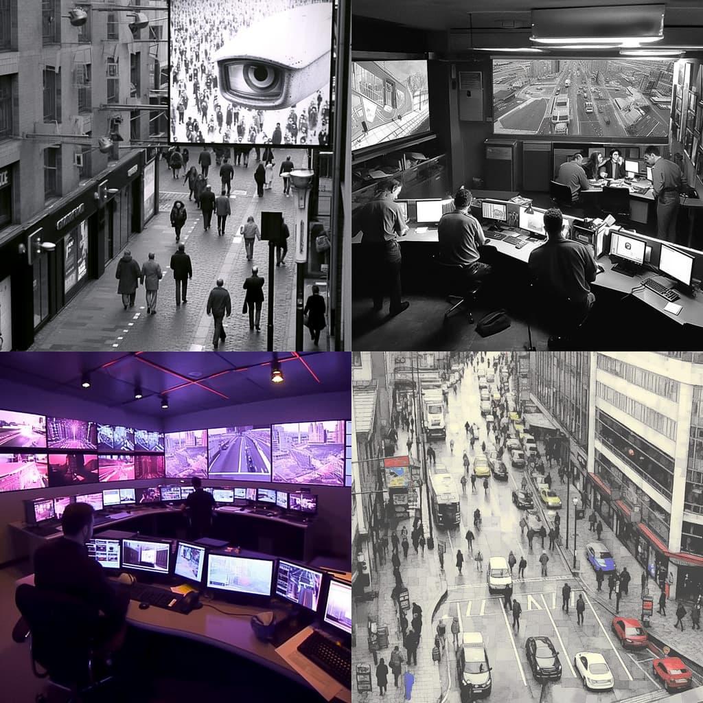 Footage from CCTV style, Midjourney V5.1, render 1 of 4