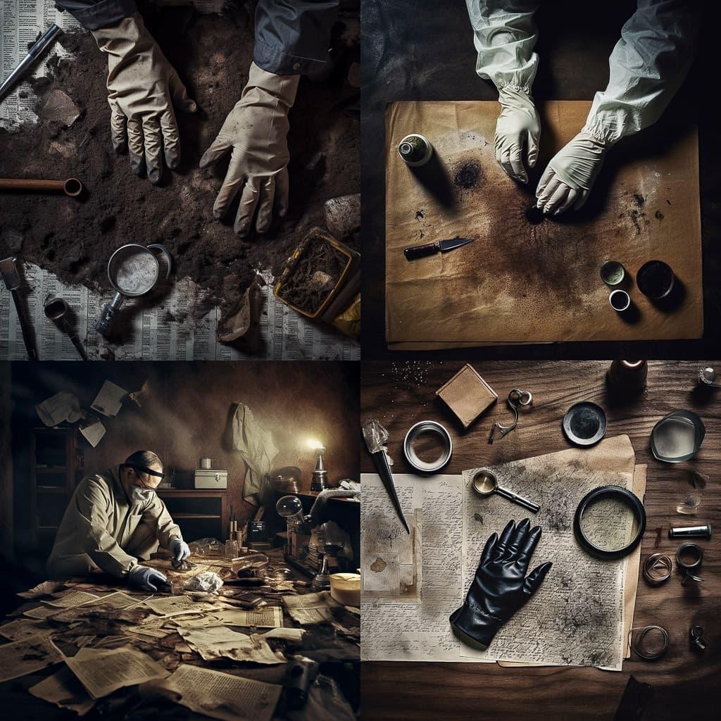 Forensic photography style, Midjourney V5.1, render 1 of 4