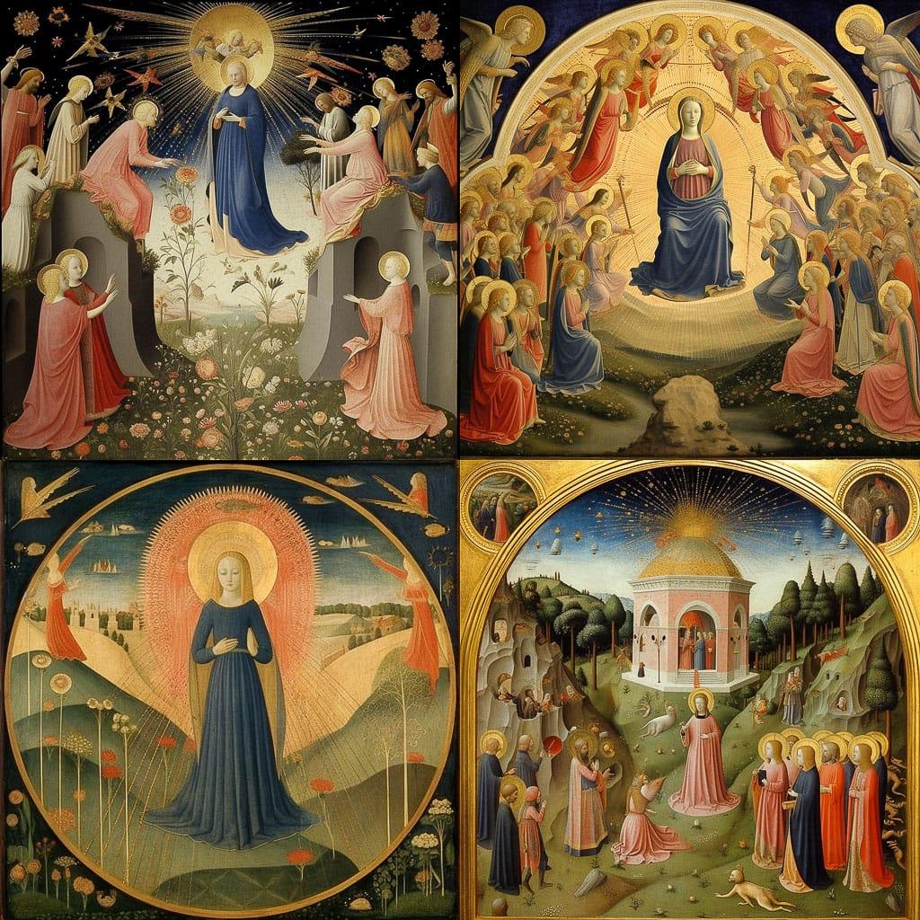 Fra Angelico style, Midjourney V5.1, render 1 of 4