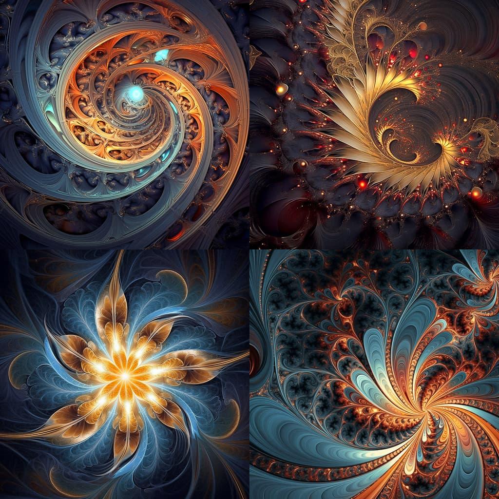 Fractal art style, Midjourney V5.1, render 1 of 4