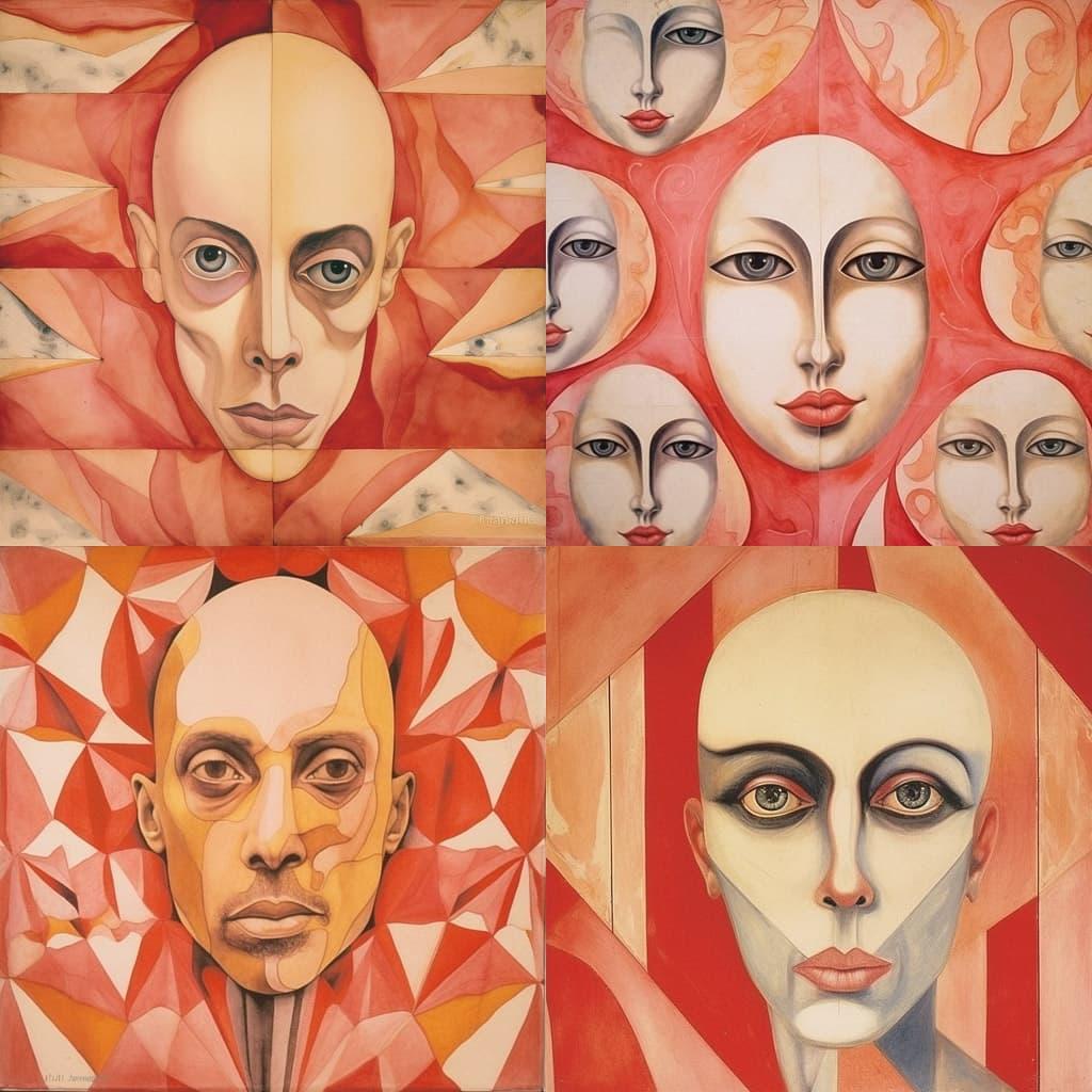 Francesco Clemente style, Midjourney V5.1, render 1 of 4