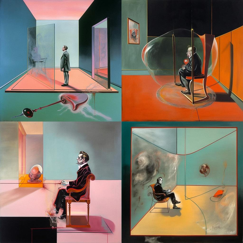 Francis Bacon style, Midjourney V5.1, render 1 of 4